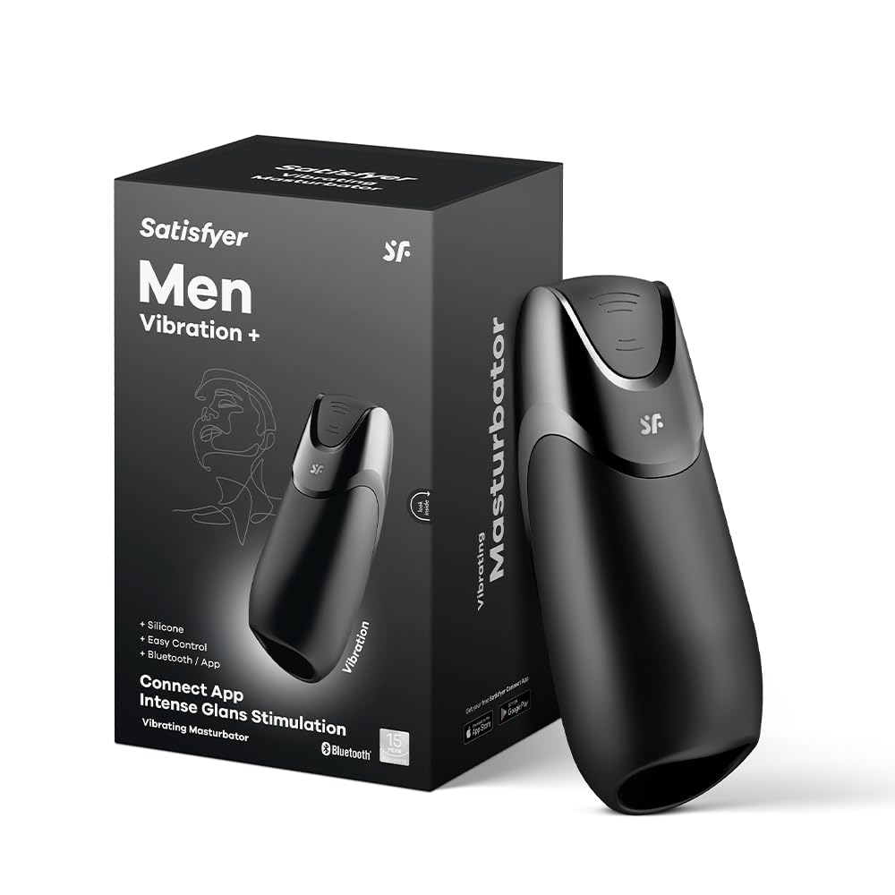 Satisfyer Men Vibration + | Vibrating Masturbator | Connect App | 14 Programs | Waterproof (IPX7) | Rechargeable Battery | Skin-Friendly Silicone