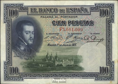 Prophila Collection España Pick-No.: 69c Usado (III) 1936 100 Peseten (Billetes de Banco para coleccionistas - sin Medio de Pago)