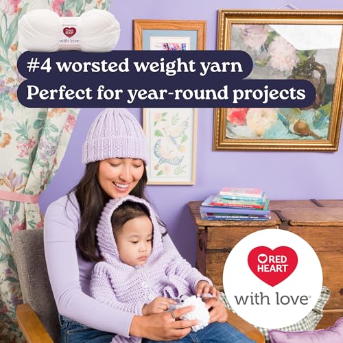 Image of Red Heart with Love Low Pill Yarn for Crocheting & Knitting, Black, 3-Pack | #4 Medium Worsted Weight 100% Low Pill Acrylic Crochet and Knitting Yarn for Blankets, Sweaters, Hats, 171 yards, 100g /3.5oz