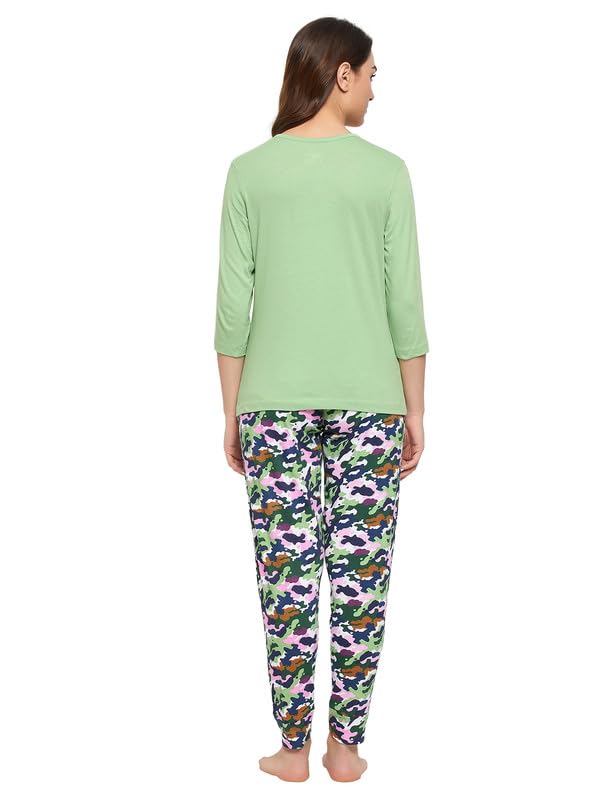 Image of Clovia Women's Cotton Printed Top & Pajama Set