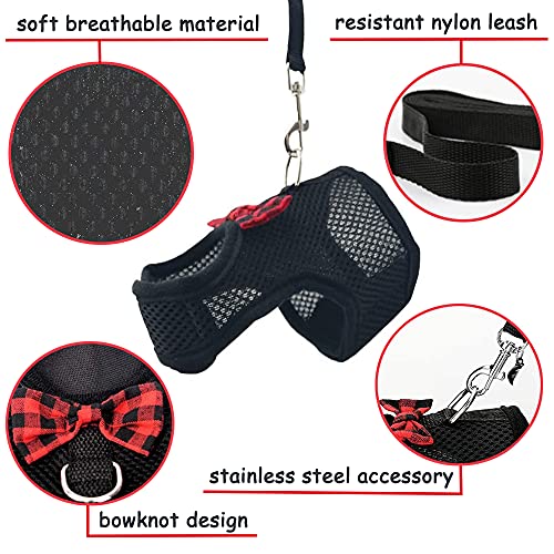 Asocea adjustable bunny harness and leash soft pet harness vest cloth lead for small animals rabbits ferret kitten black 3 Asocea adjustable bunny harness and leash soft pet harness vest cloth lead for small animals rabbits ferret kitten black - image 4
