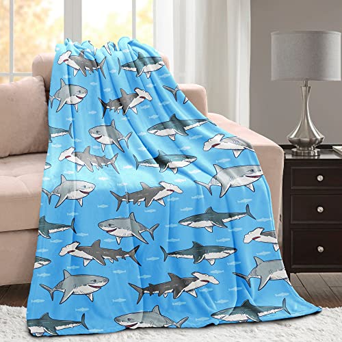 Sharks Blanket For Boys Girls, Kid Sharks Print Throw Blanket For Couch Bed Sofa Living Room Decor, Soft Cozy Sea Sharks Blanket Ideal Gifts For Baby Toddler Infant Newborn 40 "X 50" #TOP21