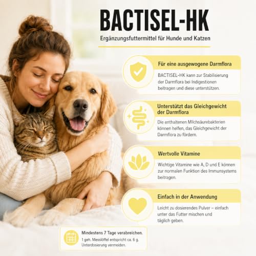 Bactisel HK | Pulver für Hunde & Katzen | 3 x 100 g | Mit Probiotika – Ansicht 5