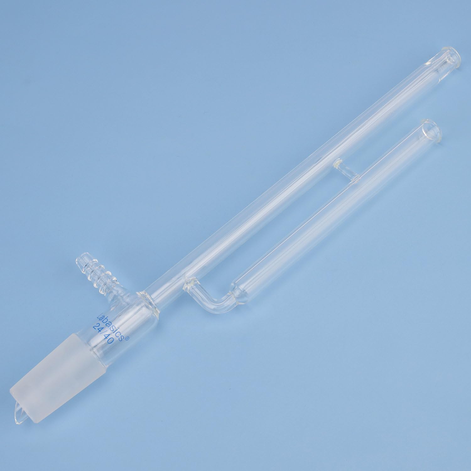 Labasics Podkładka do rur szklanych NMR, szkło borokrzemowe NMR 5 mm NMR Tube Cleaner ze złączem 24/40 i złączką do węża chemicznego Materiały laboratoryjne