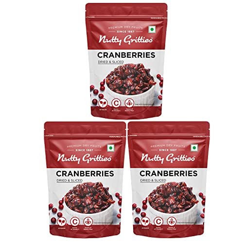 Image of Nutty Gritties Cranberries Cranberry Dried Sliced (Each Pack 200g) - 600 Grams