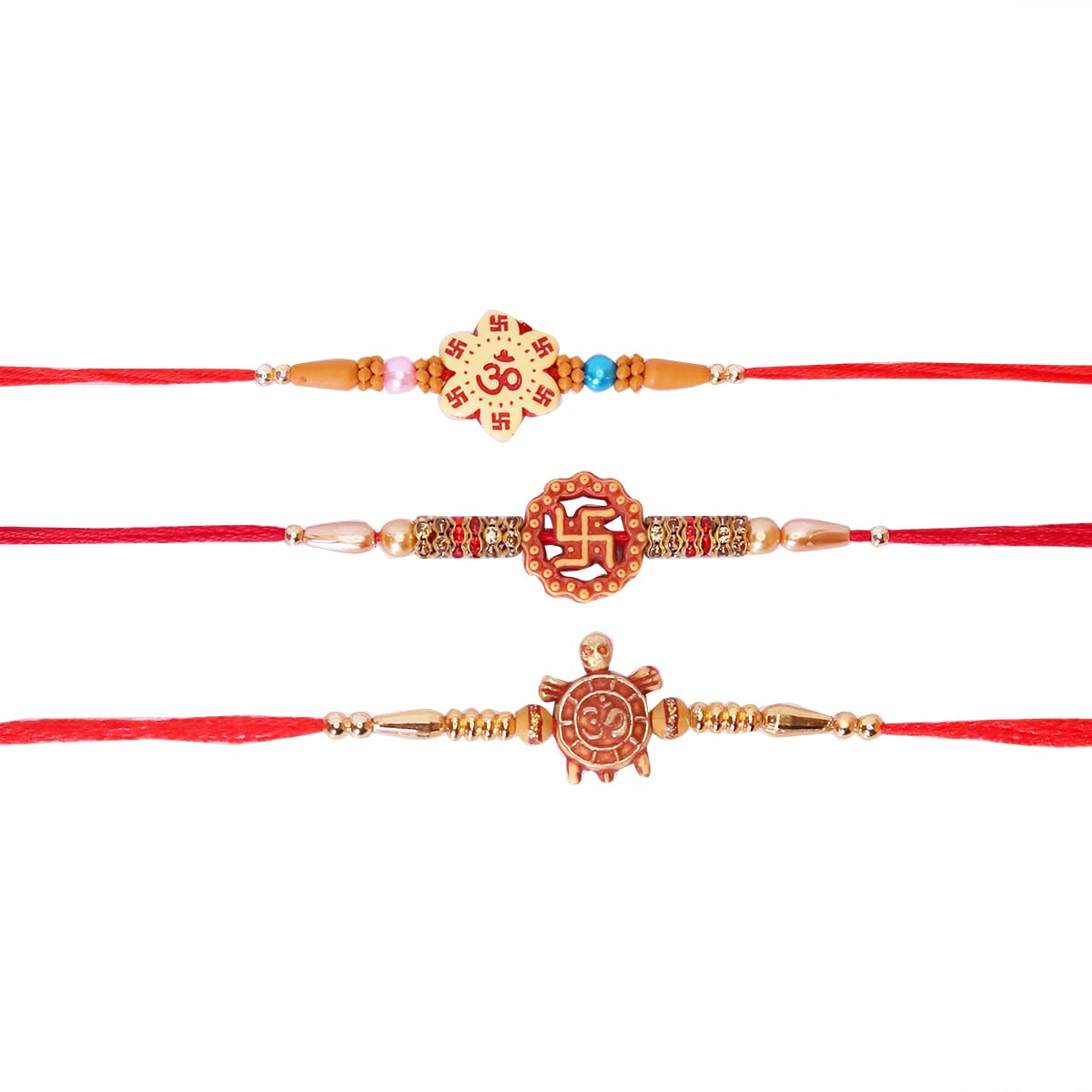 AYUSHNAIKSet of 3 Fancy Rakhi forRakhi for Brother and Bhabhi Set Rakhi for Bhaiya Bhabhi Raksha Bandhan Rakhi Indian Rakhi Threads Rakhi Bracelets Best Gift for Brother on Rakshabandhan Rakhi Bands