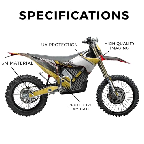 Image of Glossy Glitter Stark Varg MX 2023-2025 Graphics Kit Wrap - Grunge Stripe Yellow - Varg MX Skin - Premium 3M Vinyl Protective Wrap Decal Cover - Easy to Apply | Crafted in The USA by MightySkins