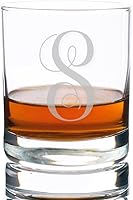 Vista 29 de Abby Smith Lavish Style Initial Rocks Whisky & Old Fashioned Glass Letra B