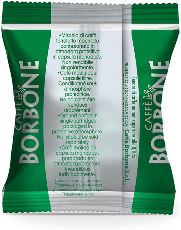 Caffè Borbone Respresso, Miscela Verde Dek Decaffeinato - 200 Capsule - Compatibili con le Macchine ad uso domestico Nespresso®* (2 confezioni da 100)