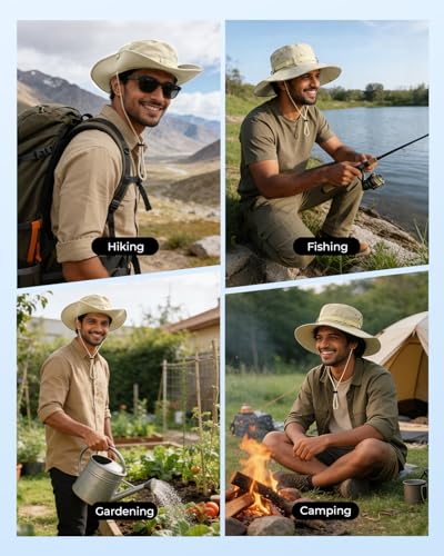 Image of Electomania Head Caps for Men and Women,Breathable Mesh Sun Protection hat,Hand-Embroidered Round Cap,Hat for Outdoor Work, Camping, Fishing (in, Alpha, Free Size, Khaki)