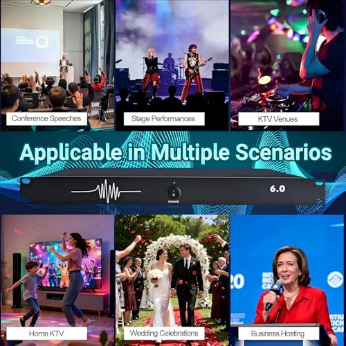 Supresor profesional de retroalimentación, dispositivo anti-chillido de 6 entradas y 6 salidas para micrófonos, desplazador de frecuencia DSP para escenario, conferencias, KTV y actuaciones en vivo, ideal para músicos, presentadores y DJs miniatura 5