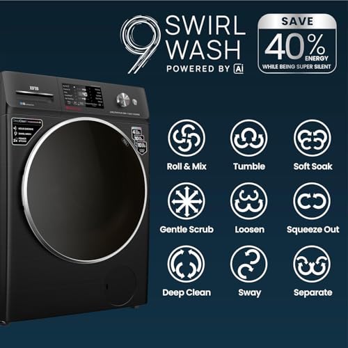 Image of IFB 11 Kg 5 Star, DeepClean, AI Powered, WiFi, Fully Automatic Front Load Washing Machine (EXECUTIVE PLUS BXN 1114KH, PowerSteam, 9 Swirl, Steam Refresh, Inbuilt Heater, Eco Inverter, Black VCM)