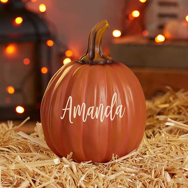 Personalization Universe Seasonally Script Personalized - Fall, Halloween, Thanksgiving Home Decor - Indoor/Outdoor, Lantern Decor, Table Centerpiece, 6
