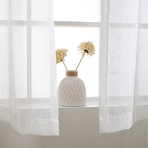 TOPICK, tenda in voile TLS, Poliestere, bianco