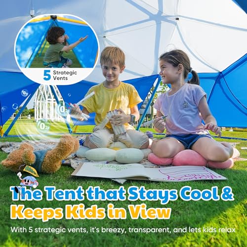 Image of Zupapa New Upgraded Outdoor Geometric Dome Climber with Tent, 1200LBS Weight Capability, 3D Assembly Video, Suitable for 1-6 Kids Climbing Frame (Blue+Yellow, 10FT)