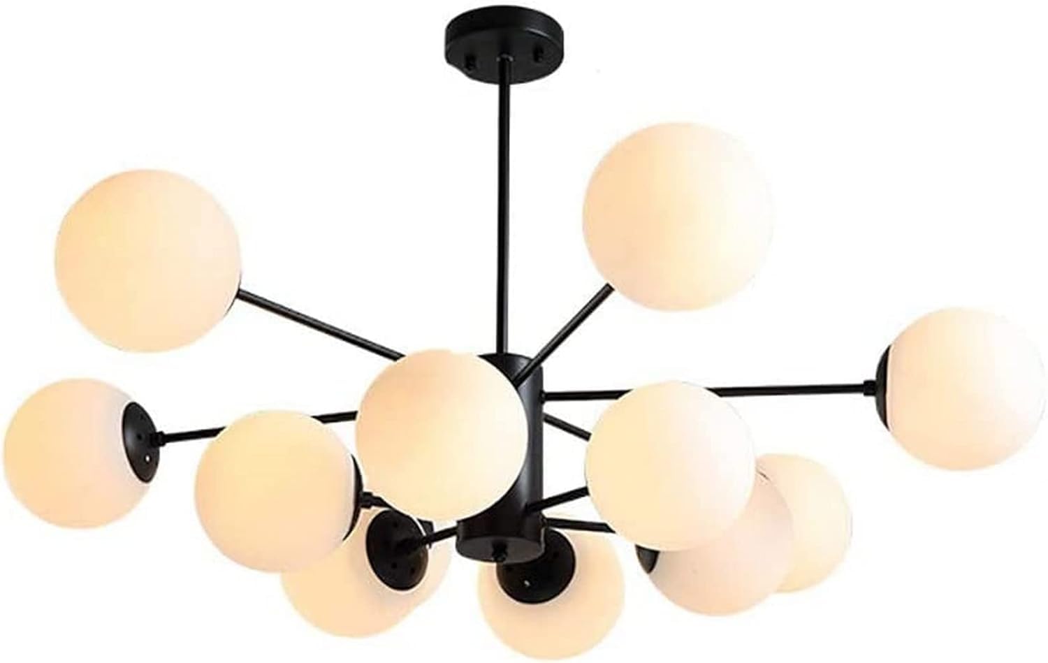 Lustre moderne 12 branches plafonnier design métal luminaire salon séjour