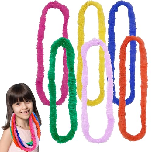 The Dreidel Company Plastic Luau Carnation Leis Necklace Tropical Flower Assorted Floral Designs Party Fun 32 Inches (12-Pack)