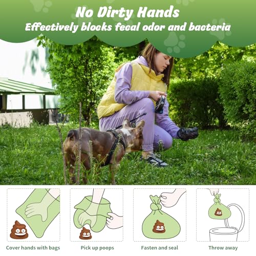 YSWOVUO 800 Stück Hundekotbeutel, 30x22cm Kotbeutel für Hunde, Auslaufsicher und Tragbar Hundetüten, Dog Poop Bags für Drinnen und Draußen, Kackbeutel für Hunde Katze, Schwarz Hunde Kotbeutel Rollen