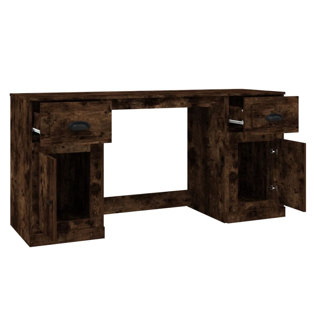 Scrivania con spazio di archiviazione, legno di incenso, 154,5 cm, scrivania per computer per ufficio e studio, stabile scrivania per casa, ufficio, con armadietto per libri e documenti