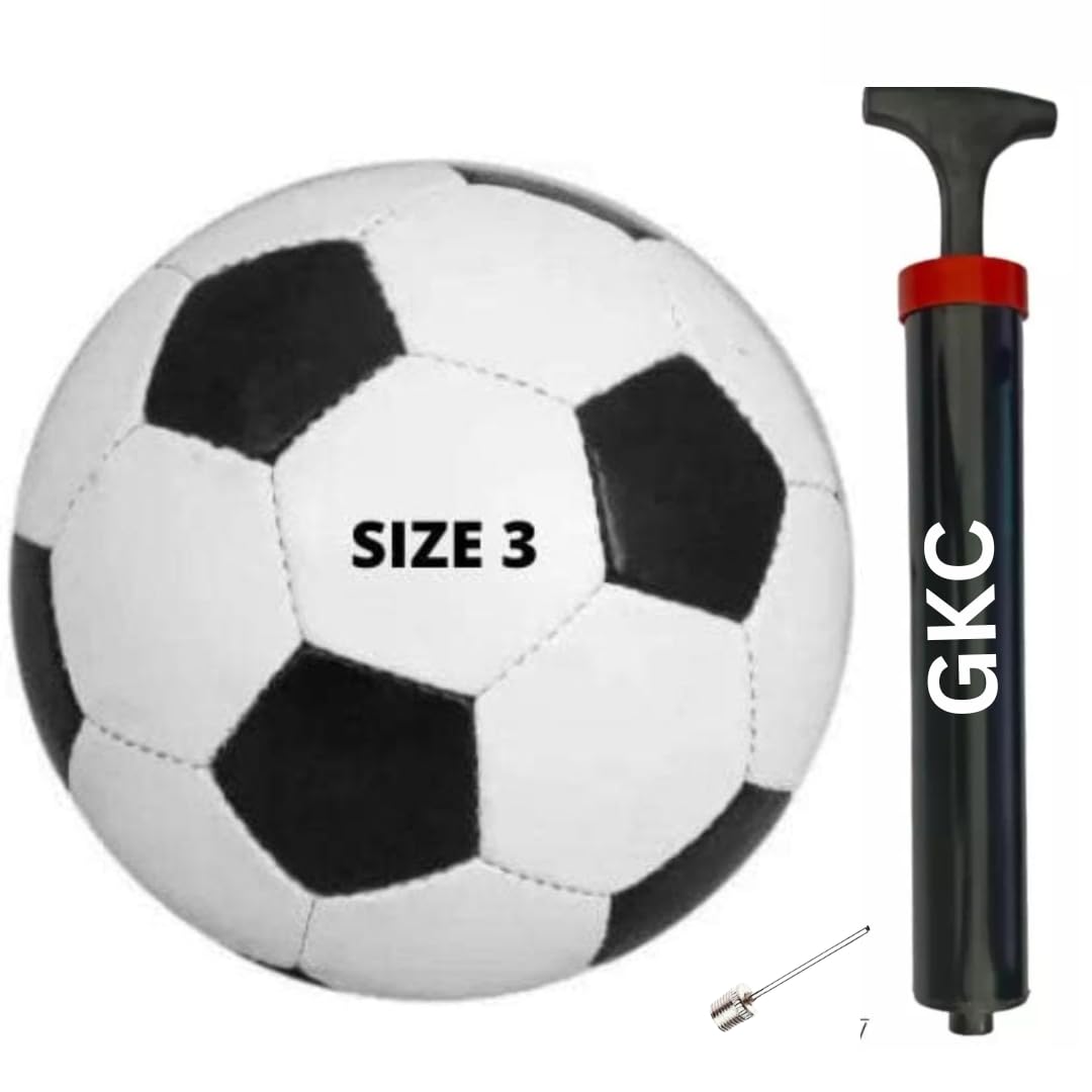 GKC PVC Size-3 Football Black-White and Pump with Needle Best for Kids and Adult (B0CWFJB28L) Amazon Price History, Amazon Price Tracker
