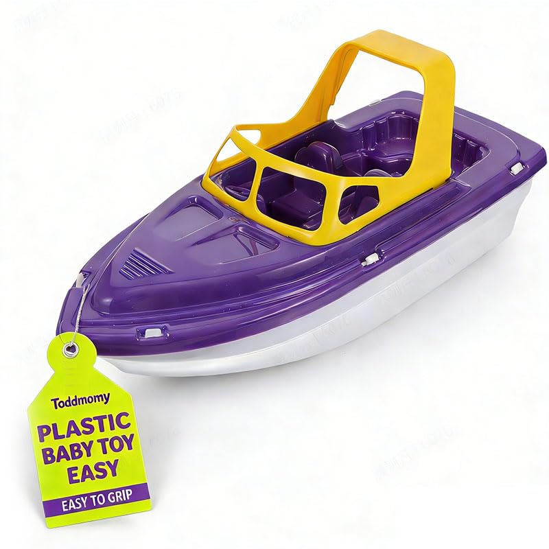 Floating Toy Boat for Bathtub & Pool - 11' Plastic Toddler Tub Toy with Non-Scratch Color Learning Sensory Water Play for Kids Babies, No Batteries...