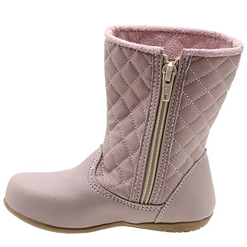 Bota Botinha Infantil Feminina Rosa Menina Pingo De Pé Zíper Tamanho:27