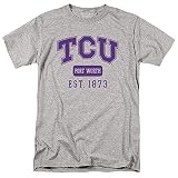 Texas Christian University TCU Official Est. Date Unisex Adult T-Shirt, Athletic Heather, Large