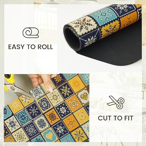 Image of HomeCloud Super Absorbent Dish Drying Mat for Kitchen Counter - Non-Slip, Heat-Resistant Rack Pad - Hides Stains, Ideal for Dishes, Coffee Maker & Kitchen Appliances (Multi Yellow, 50x40 cm)