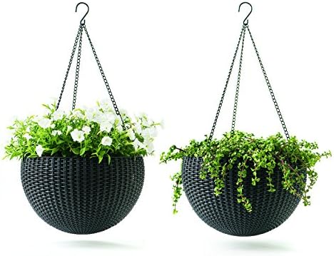 KETER 237997 Hanging Planter Set, Graphite
