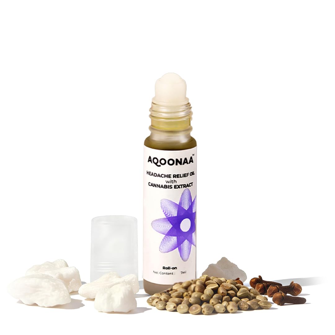 HEADACHE RELIEF ROLL ON for Headache, Migraine, Tension and Muscle Discomfort with Sensory Fatigue and Congestion Relief | Pack of 1