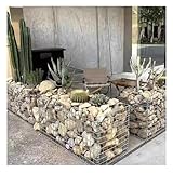 Modulares Gabionen-Hochbeet, verzinkter Stahldraht, Gabionenkörbe, 5,1 cm Netz, Steinwand für den Außenbereich, Pflanzgefäß (1 x 0,5 x 0,5 m)