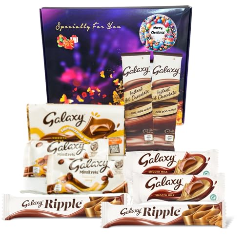 Galaxy Chocolate Gift Box Hamper 9 Assorted Variety | Hamper Gift For Men & Women, Mum and dad | Milk Chocolate,Ripple, Hot chocolate, Mistrels & Bars | Thoughtful Presents (Christmas)