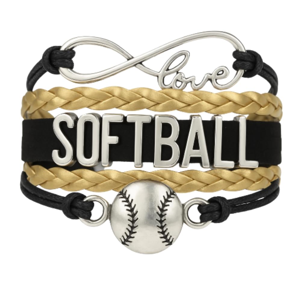 Infinity Charm Bracelet - Adjustable Softball Jewelry for Players, Teams and Coaches Gifts
