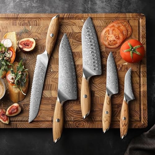 Set Cuchillos Cocina 5 Piezas Acero Aleación