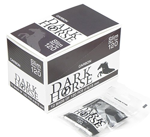 Dark Horse 1200 actieve koolfilter, slim draaifilter met actieve kool 6 mm, effectieve werking, sigarettenfilter, indraaifilter