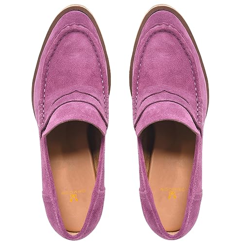 Image of MOOMMO Women Chunky Platform Loafers Pumps Round Closed Toe Slip On Penny Loafers Suede Block High Heels Oxford Shoes Formal Classic Thick Heel Dress Loafer Office Ladies Vintage Comfort 4-11 M US