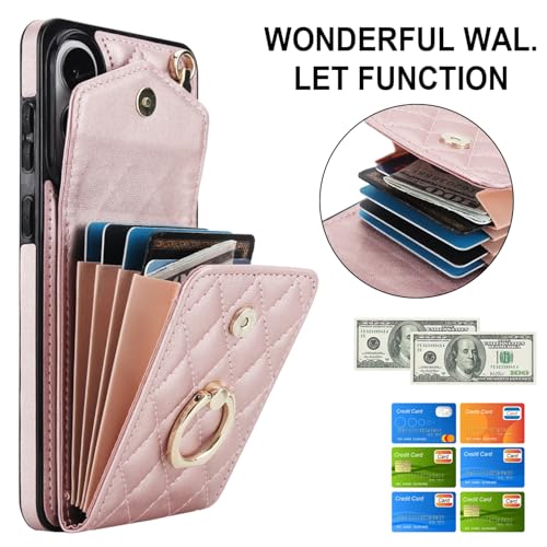 MRRSIWEI for Galaxy S25 FE Wallet Case.Lanyard Rose Gold - image 2
