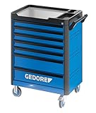 GEDORE WHL-L7 workster highline Werkzeugwagen unbestückt, blau – Rollbarer Werkstattwagen mit 7 Schubladen & Arbeitsplattform – 500 kg Tragkraft