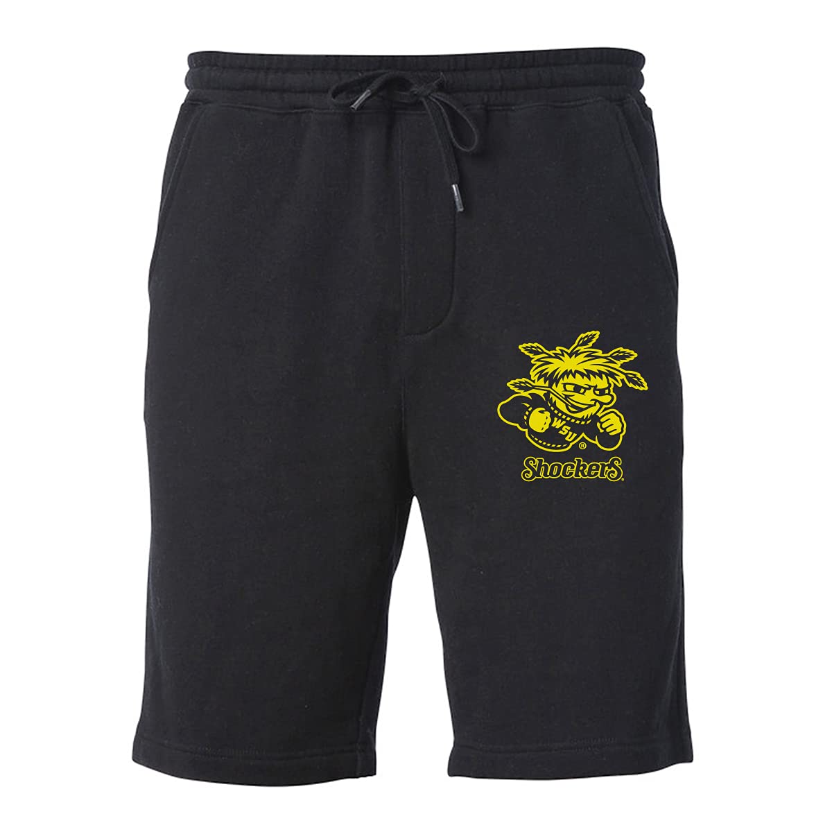 CornBorn WSU Shorts Shockers Premium Fleece WuShock Primary Logo - Black - XL