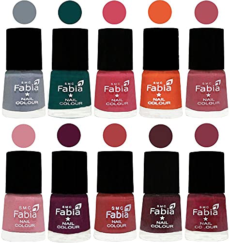 Image of ALL IN ONE (PACK OF 10), Long Lasting Glossy Nail Polish, 6 ml Each, All Vibrant Colours,02064