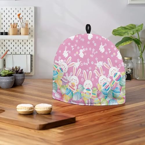 Image of Easter Bunny Print Tea Pot Cover Teas Cosy Insulated Tea Cozies Home Kitchen Decoration Teapot Dust Cover Warming Tea Kettle Quilt Creative Gifts for Banquet
