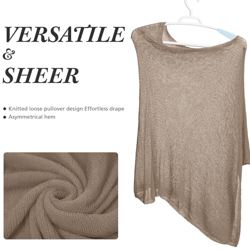 Image of Women Sheer Poncho Shrug Summer Sheer Blouse Top Lightweight Poncho Bolero for Evening Dress