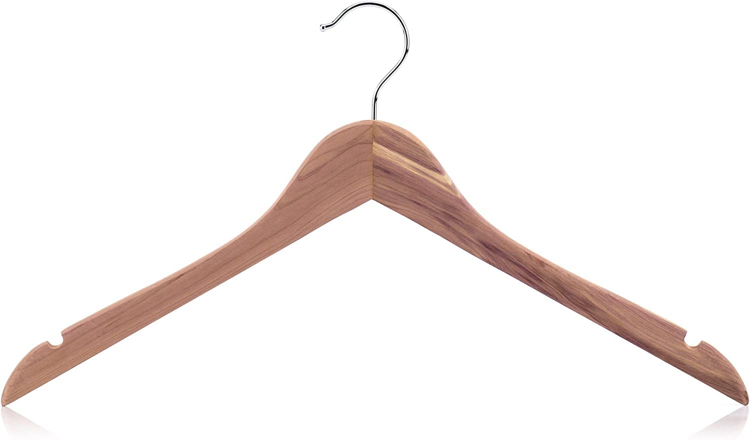 Hangerworld - 10 Grucce in legno di cedro per giacche - 44 cm