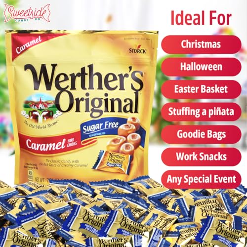 Original Caramel Hard Candies, 2 Pack of Individually Wrapped Sugar Free Hard Candy 7.7oz Each, Ideal Hard Candy for Holiday Treats, Perfect Caramel Candy for Sharing or Stocking Up - image 4