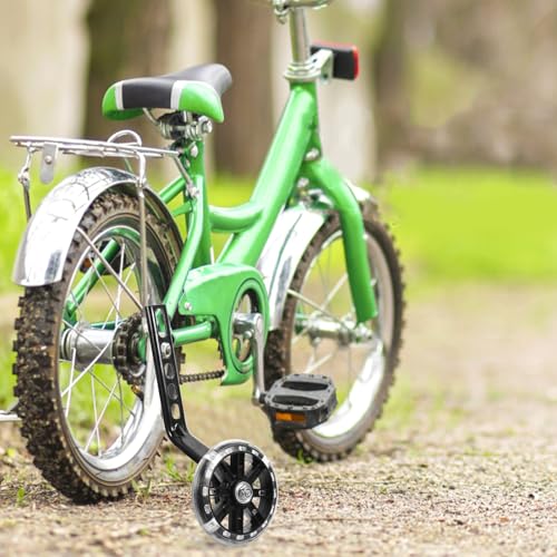 Ruedas de Entrenamiento ibasenice para Bicicleta, Juego de 2 Piezas, Estabilizadores Ajustables Negros con Ruedas de Equilibrio Parpadeantes Resistentes al Desgaste miniatura 4