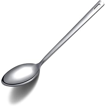 Berglander Stainless Steel Solid Serving Spoon Roasting Spoon for Cooking Kitchen Spoon Non-Stick and Heat Resistant Dishwasher Safe Easy to Clean