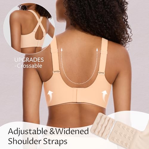 Image of MOEOZLLO Womens Wireless Bras for Women No Underwire Seamless Bralettes for Wireless Bra V Lace Soft T Shirt Support