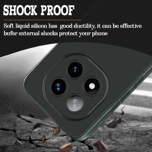 Image of Back Cover for Mi Redmi Note 14 Pro Plus 5G | Full Camera Protection | Premium Liquid Silicon Case | Flexible Bumper Case for Mi Redmi Note 14 Pro Plus 5G (Military Green)
