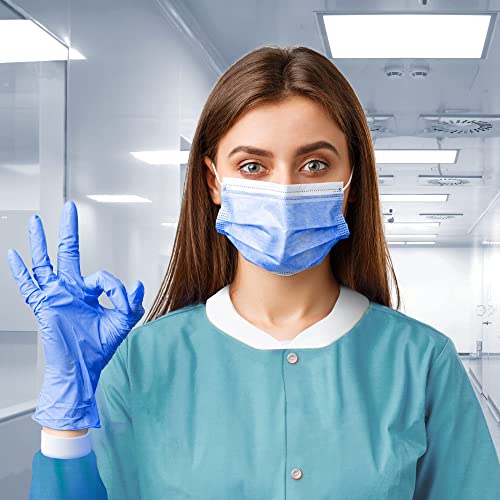 AMZ Medical Supply Disposable Lab Coat Large, Pack of 10 Teal Blue Disposable Lab Coats for Adults, 45 gsm SMS Painting Lab Coat Disposable with 3 Pockets, Snaps, Cuffs, Unisex Lab Coats Disposable