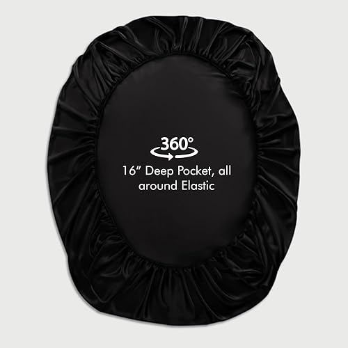 Miniatura 4 de Linenwalas Juego de funda de edredón tamaño Queen con sábana bajera de bolsillo profundo, rayón derivado de sábanas de seda suave de bambú, juego